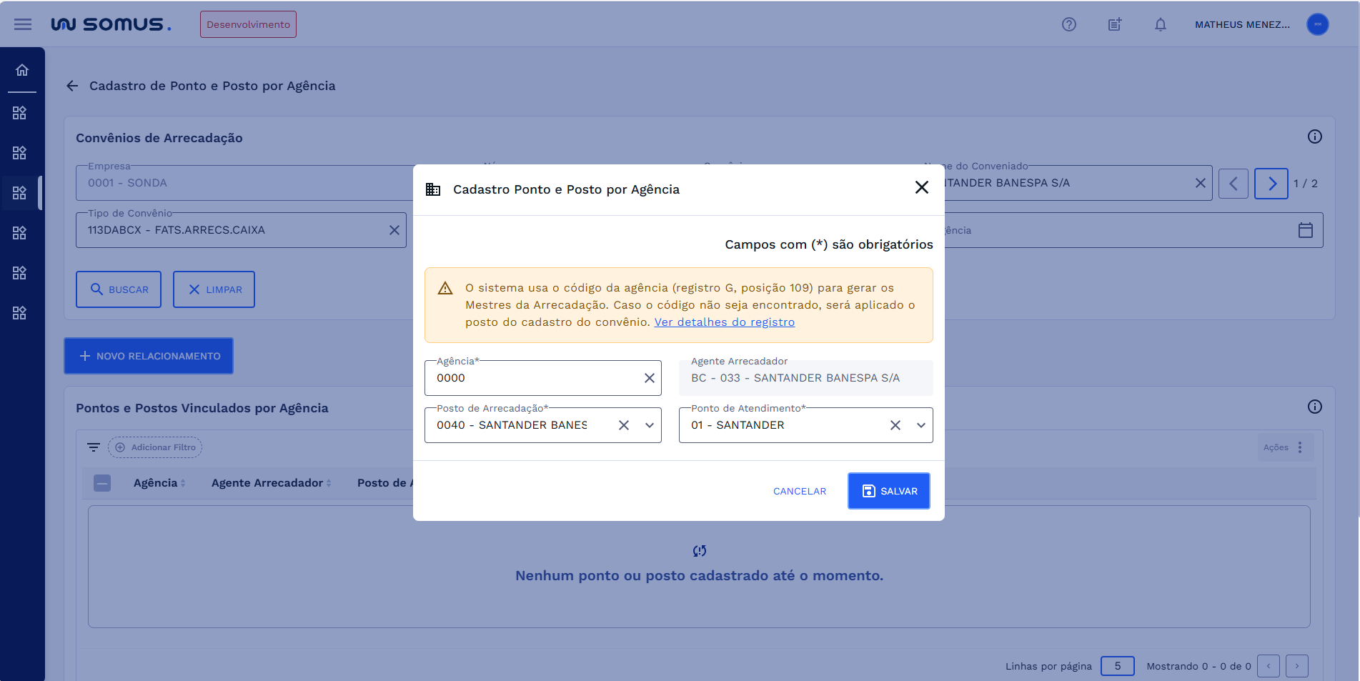 Figura 10:  Janela de cadastro preenchida - Botão salvar ativado