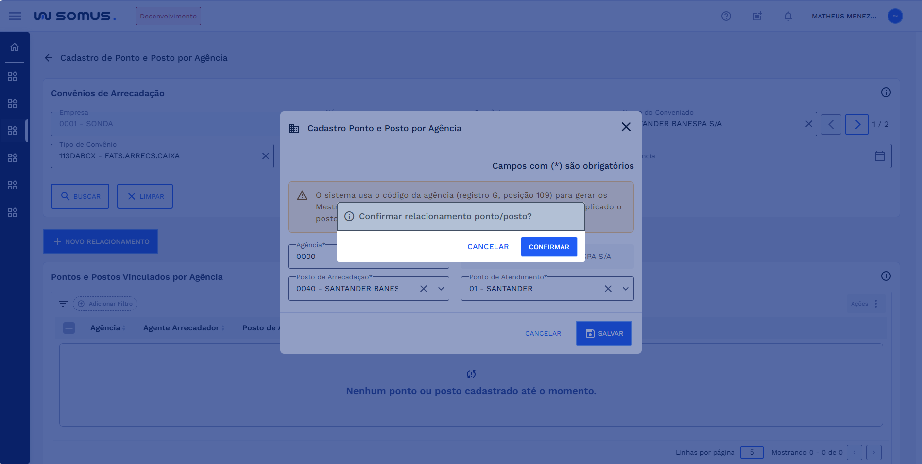 Figura 11: Caixa de diálogo - Confirmação do cadastro