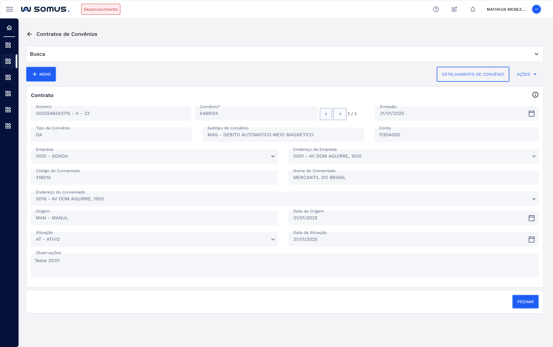 Figura 11: Cadastro Incluído