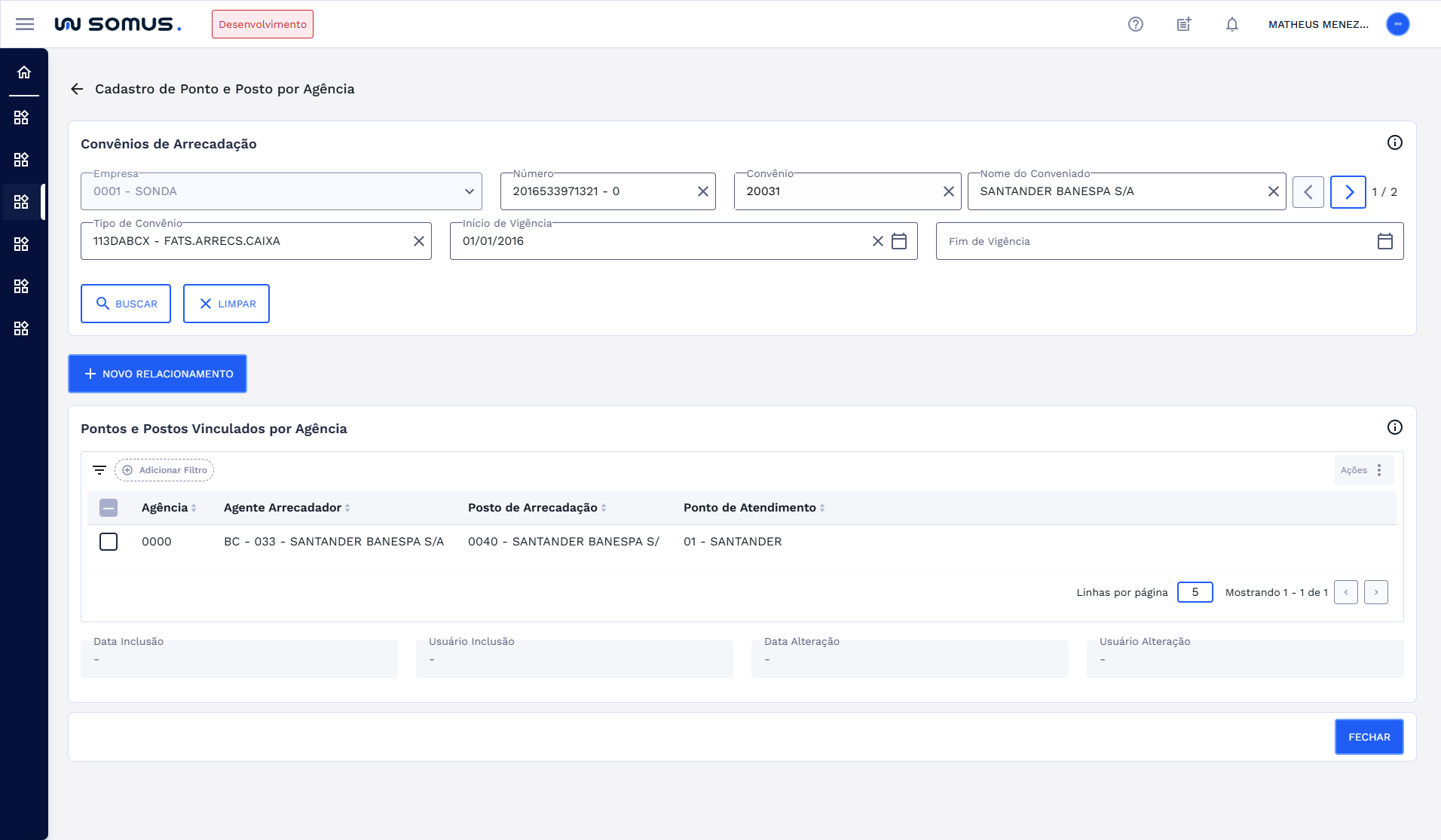 Figura 13: Cadastro incluído