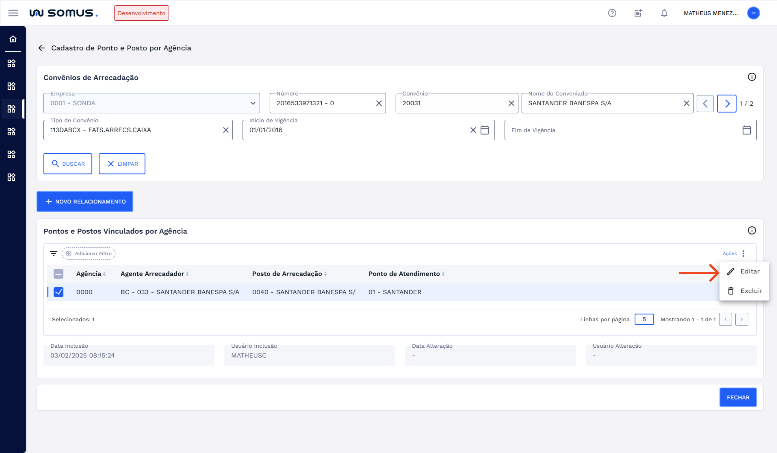 Figura 14: Item da Lista - Editar