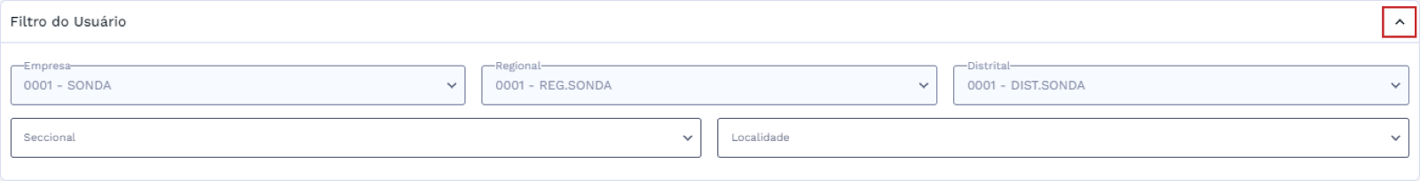 Figura 3: Filtro do Usuário - Expandido