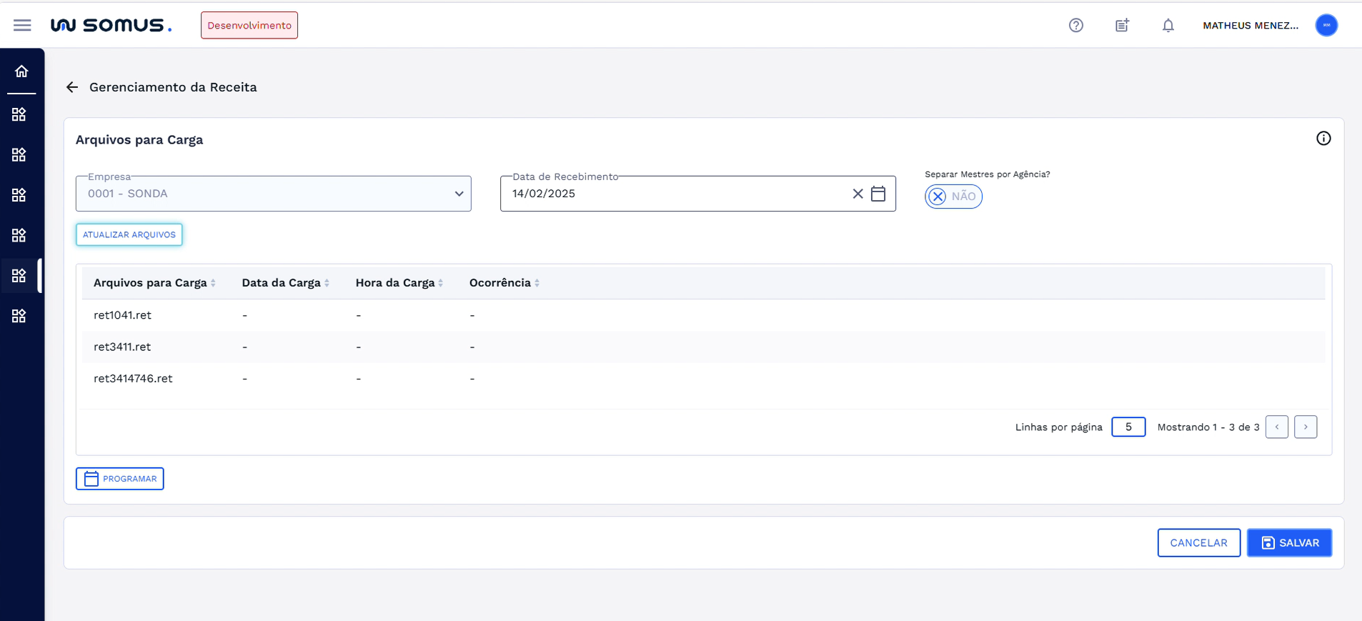 Figura 4: Tabela após atualização de arquivos