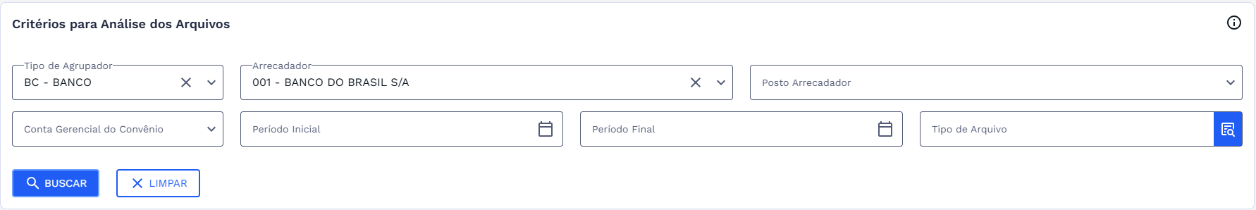Figura 5: Seção - Critérios para Análise de Arquivos