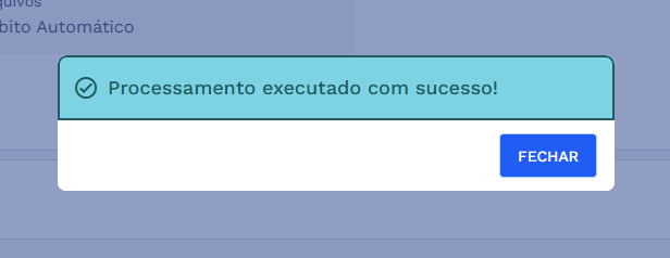 Caixa de diálogo de sucesso